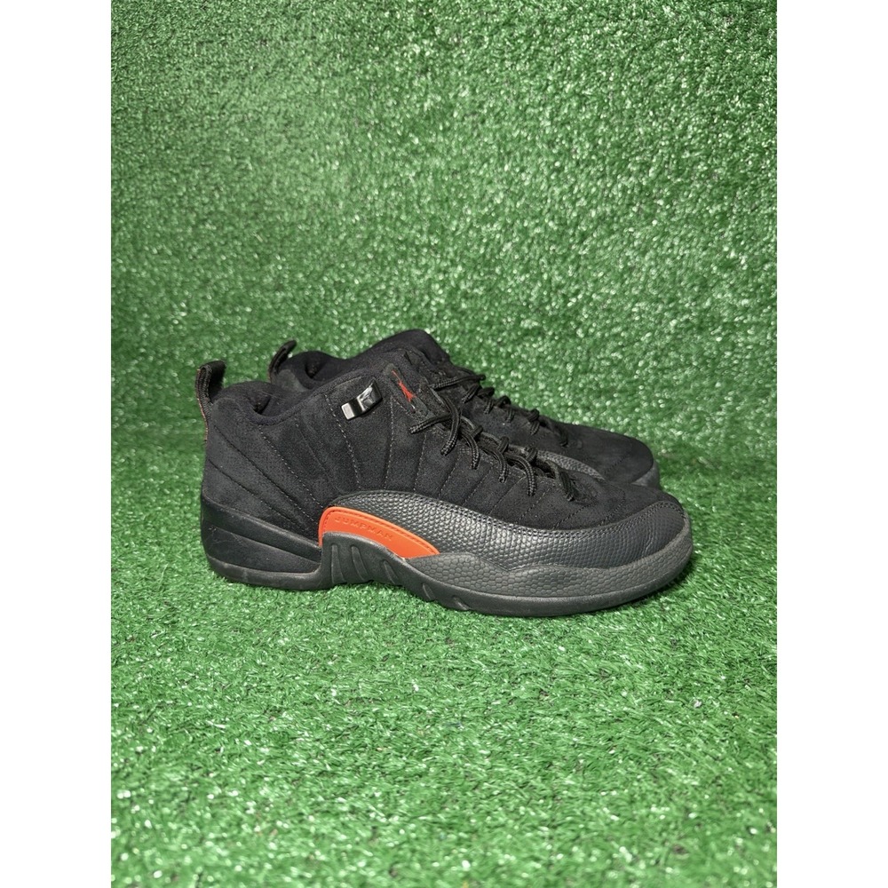Nike Air Jordan 12 Retro Low Kids 5.5Y Womens 7 Black Orange Basketball Shoes